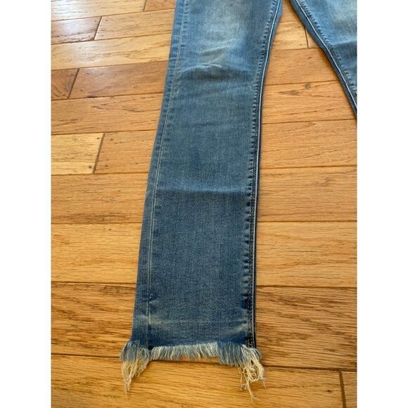 Lucky Brand Bridgette Skinny Womens mid-rise distressed frayed hem jeans sz 2/26 - Picture 3 of 11